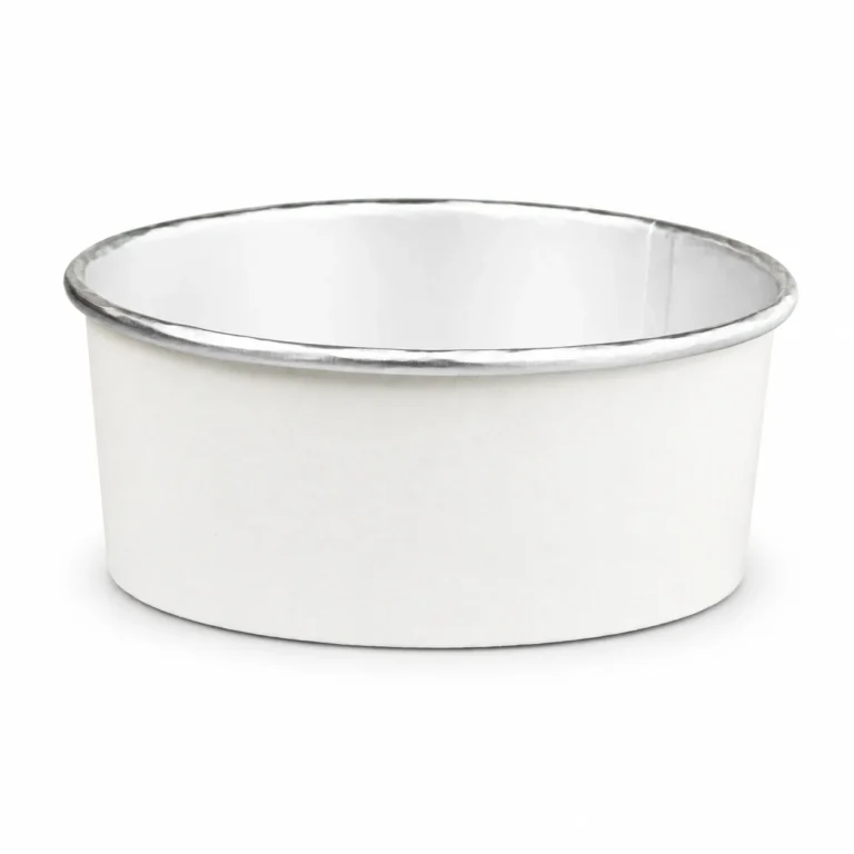 Silver Foil-Lined Paper Salad Bowls